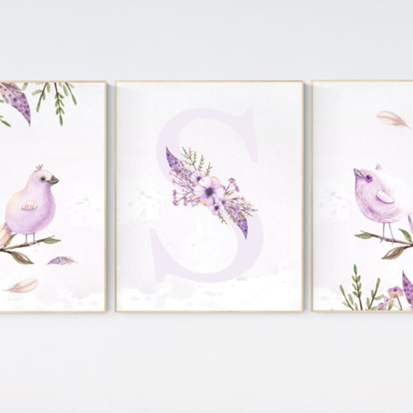 Lavender Birds Etsy