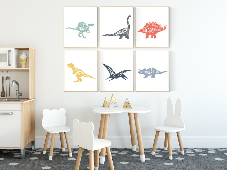 Dinosaur Wall Art Decor Nursery Decor Boy Dinosaur Kids Room | Etsy