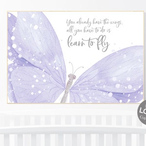 Nursery decor girl butterfly, purple nursery, nursery decor girl, butterfly nursery wall art, lavender nursery, lilac nursery, girls room