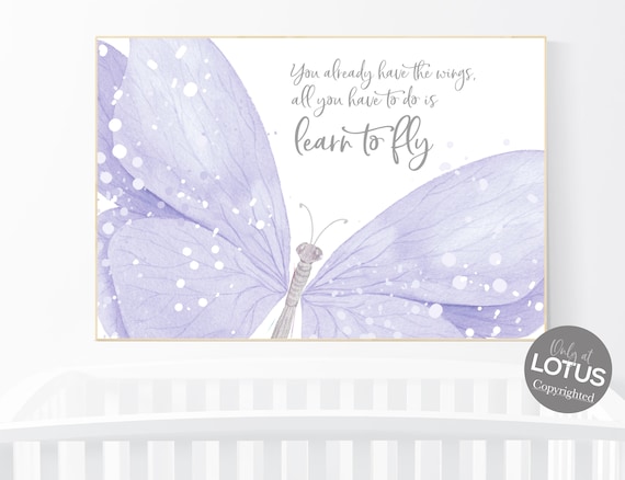 Nursery decor girl butterfly, purple nursery, nursery decor girl, butterfly nursery wall art, lavender nursery, lilac nursery, girls room