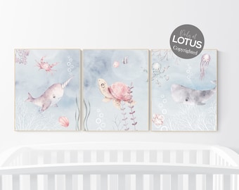 Ocean Nursery Prints: Under the Sea Girl Room Decor