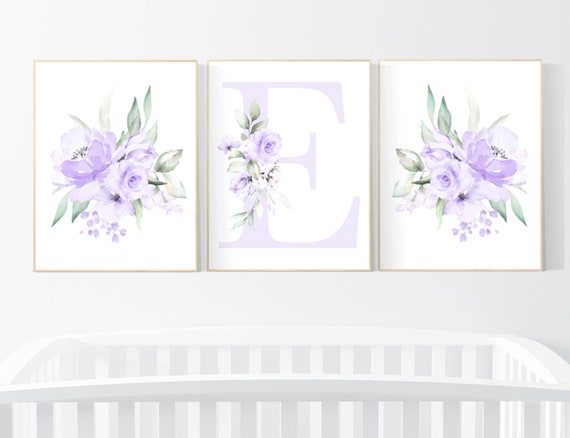 Nursery decor girl flower, Nursery decor girl purple, nursery decor girl flower, lavender, lilac nursery, nursery decor girl name, boho