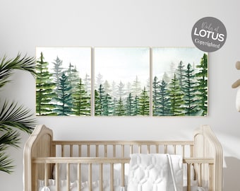 Nursery decor boy mountain, woodland nursery, adventure theme nursery, woodland, gender neutral, forest nursery, mountains, forest, tree