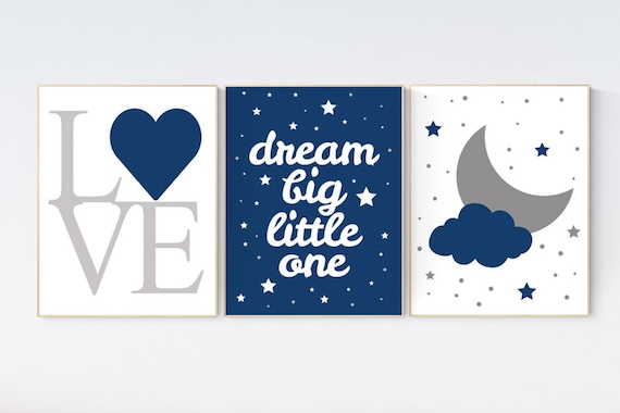 Nursery decor boy, NAVY nursery prints quotes, nursery prints boy, navy blue nursery decor, dream big, nursery decor elephant navy nursery