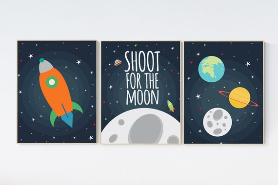 Space nursery decor, baby boy nursery, to infinity and back, outer space nursery, space print, Space themed nursery, nursery prints, boy