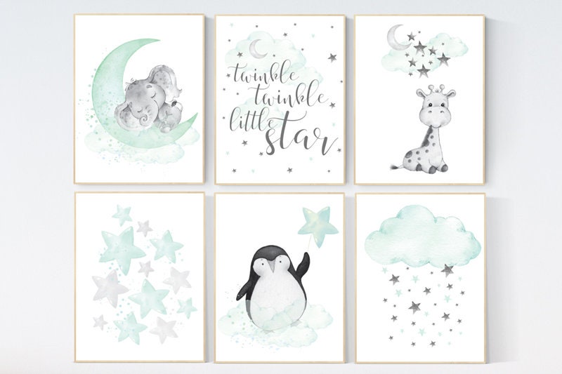mint green and grey nursery