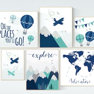 Decoração de berçário de aventura, decoração de berçário menino aventura, decoração de berçário menino avião, mapa-múndi berçário, aventura espera, oh os lugares