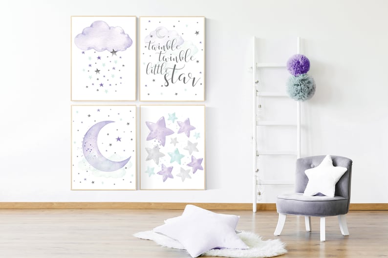 Nursery decor girl purple mint nursery decor girl purple Etsy