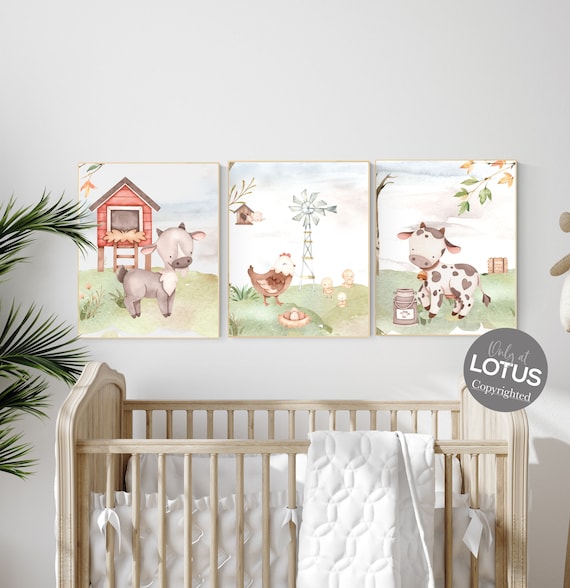 Farm animals print, Nursery decor animals, farm animals, farm nursery, nursery prints gender neutral, animals prints, farm themed nursery