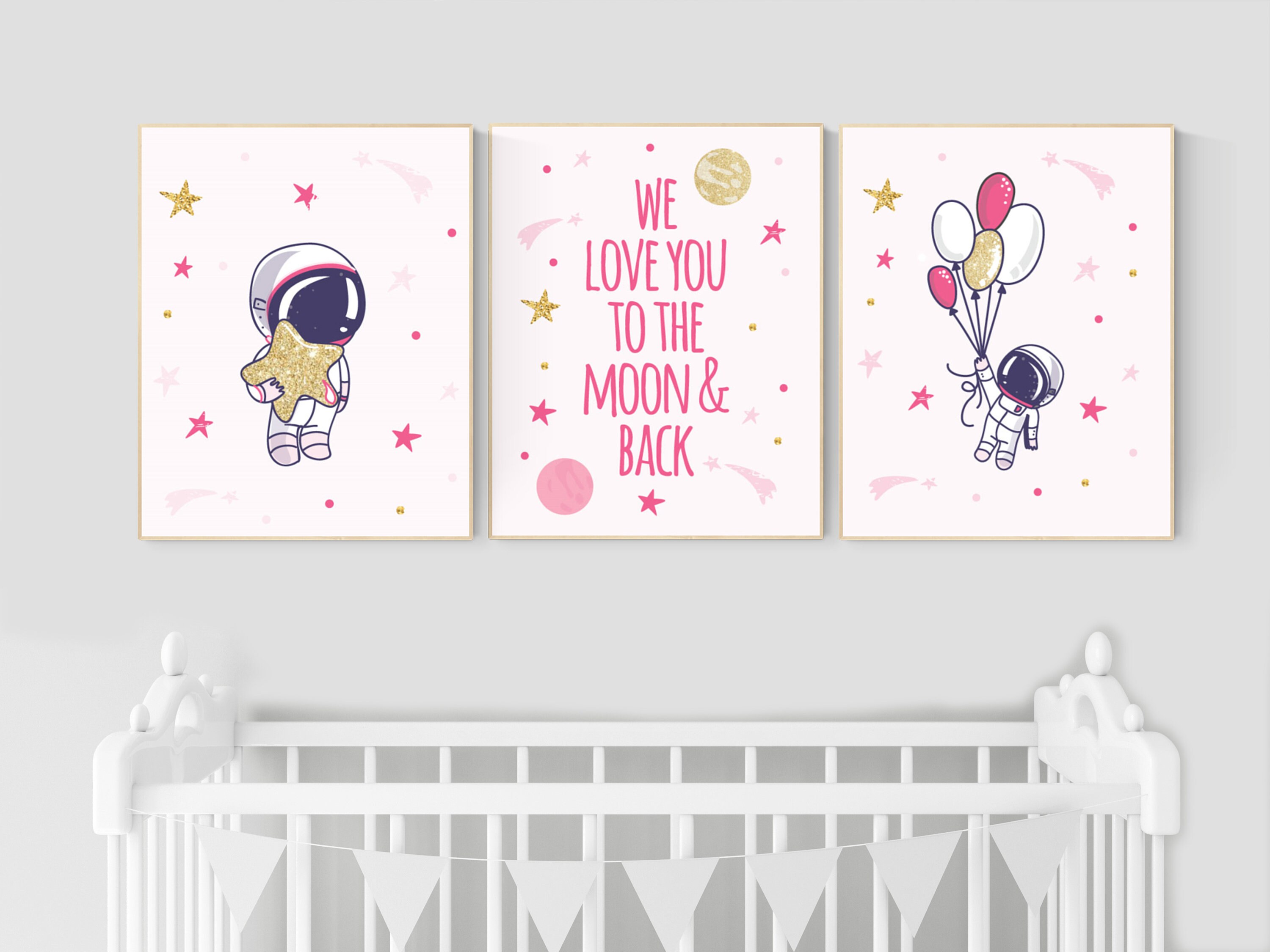 girl space themed nursery