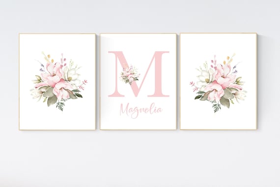 Magnolia print, Boho Nursery wall art, Wildflower Nursery Decor, Magnolia flower, Floral Nursery, Girl Nursery Decor, Botanical Print