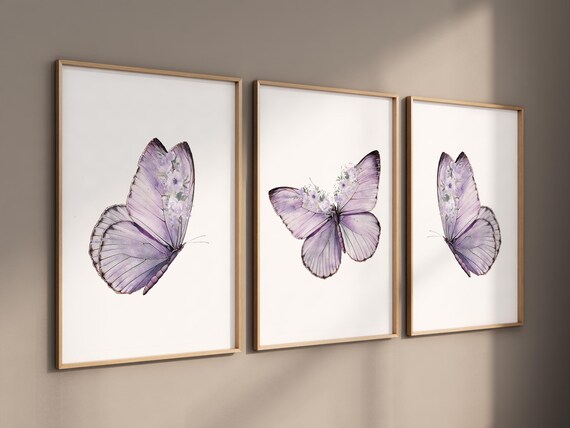 Nursery decor girl butterfly, nursery decor purple, nursery decor girl lilac, Butterfly Nursery Art, Girl Nursery Art, Butterfly Wall Art