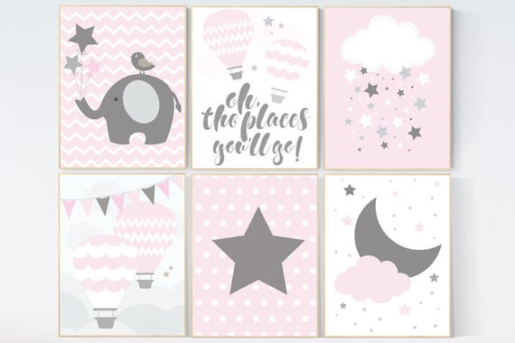 CUSTOMIZE! Nursery decor girl, Baby girl nursery decor, nursery decor elephant, Pink Gray Nurser, Baby Girl Nursery Decor, girls room decor