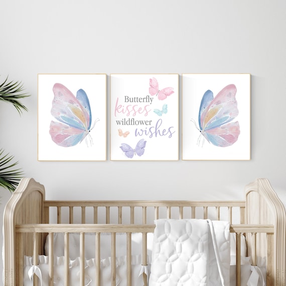 Butterfly Nursery Decor: Pastel Watercolor Prints