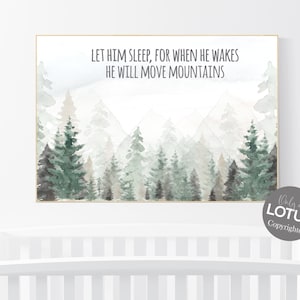 Forest nursery decor, sage green wall art, mountain wall art nursery, adventure nursery, Woodland nursery decor, mountain nursery