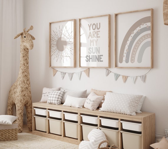 Nursery wall art grey, gray gold nursery, nursery decor neutral, baby room decor gender neutral, sunshine nursery, grey gold, baby room art