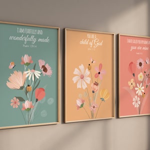 Wildflower Nursery Print: Boho Floral Decor, Bible Verse Art