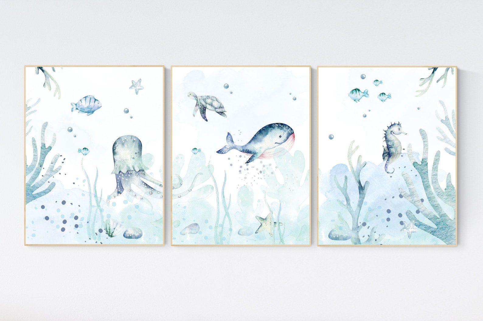 Nursery Decor Ocean Nursery Wall Art Ocean Under the Sea Etsy