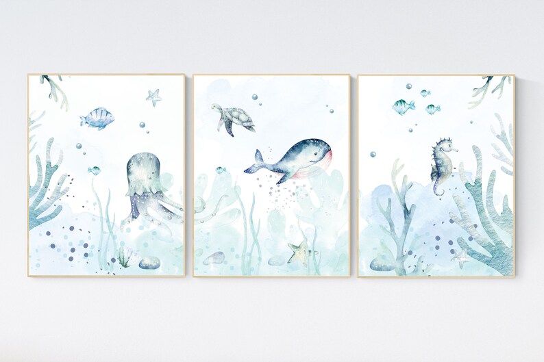 Nursery Decor Ocean Nursery Wall Art Ocean Under the Sea Etsy