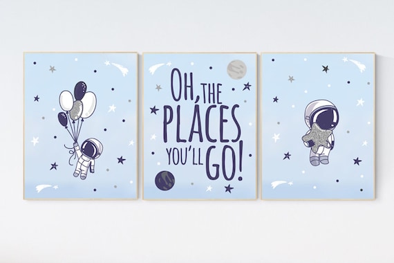 Nursery decor boy space, space poster for kids, space nursery wall art, boys room decor space, planets nursery print, astronaut nursery