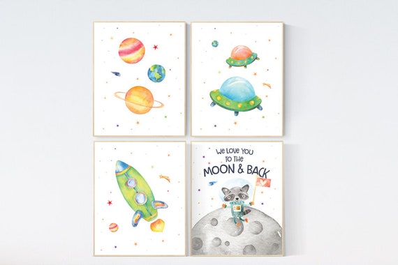 Nursery wall art space, Space nursery decor, Space Boy Nursery Art Prints, Nursery decor boy space, space wall art nursery,