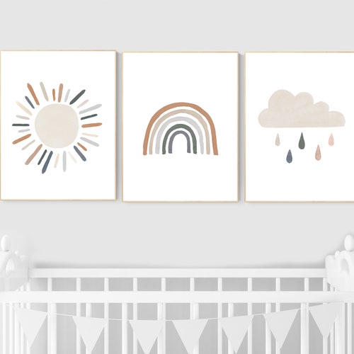 Nursery Wall Art Set Neutral Nursery Decor Gender Neutral Etsy