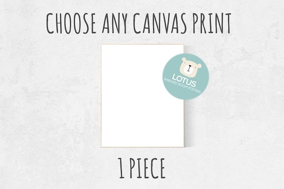 Choose Any print for canvas, custom nursery decor, canvas nursery prints, 1 piece canvas print, canvas nursery decor