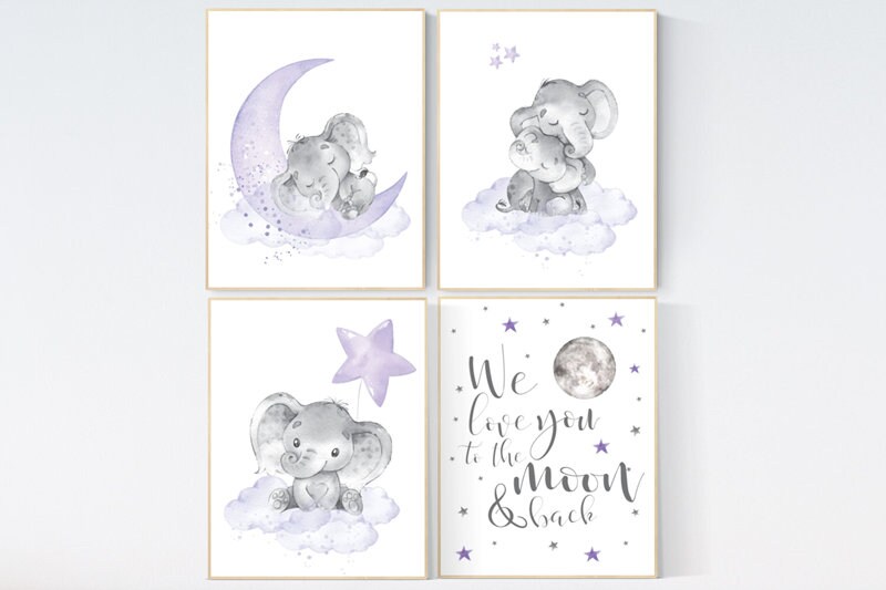 purple nursery wall decor