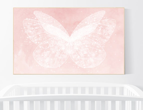 Nursery decor girl butterfly, blush, blush pink, Butterfly Nursery Art, girls room, butterfly prints, Butterfly Art, blush pink, neutral