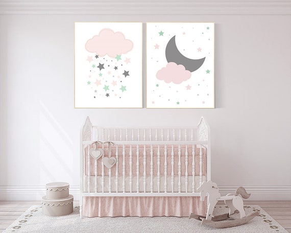 Pink mint nursery decor,  baby girl, coral mint nursery art, baby girl nursery decor, girl nursery decor. pink mint , Dream Big little one