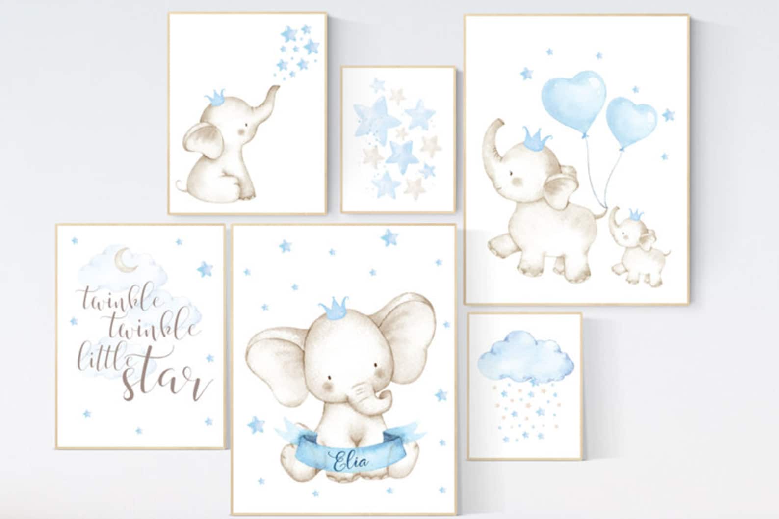 Baby Room Wall Art Baby Room Decor Boy Blue Nursery Decor Etsy