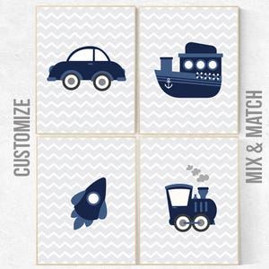 Transportation decor, nursery prints boy, Nursery decor boy, navy nursery decor, baby room decor boy, transportation decor boys room, travel