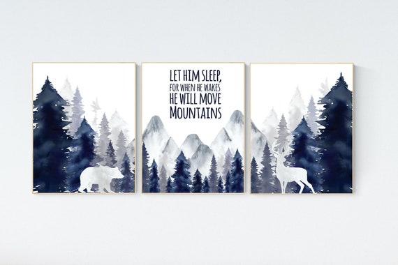 Woodland Nursery Decor, Baby Boy Nursery, Mountain Nursery, Adventure Awaits Print, Nursery decor boy, woodland nursery