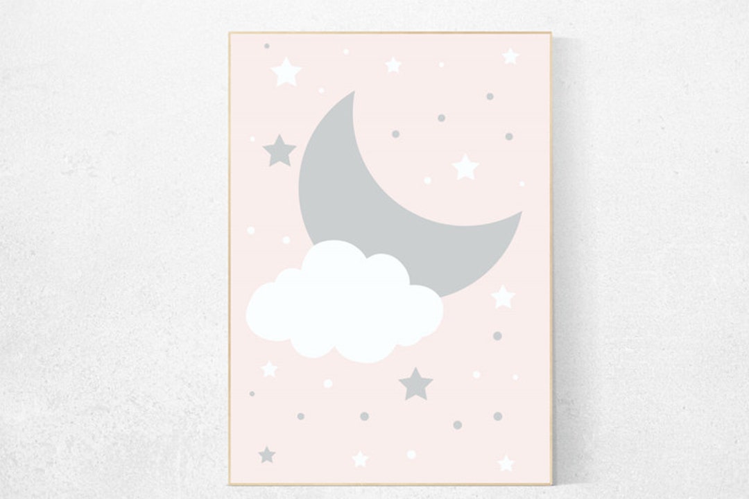 Pink Nursery Art Nursery Wall Art Powder Pink Baby Girl Etsy