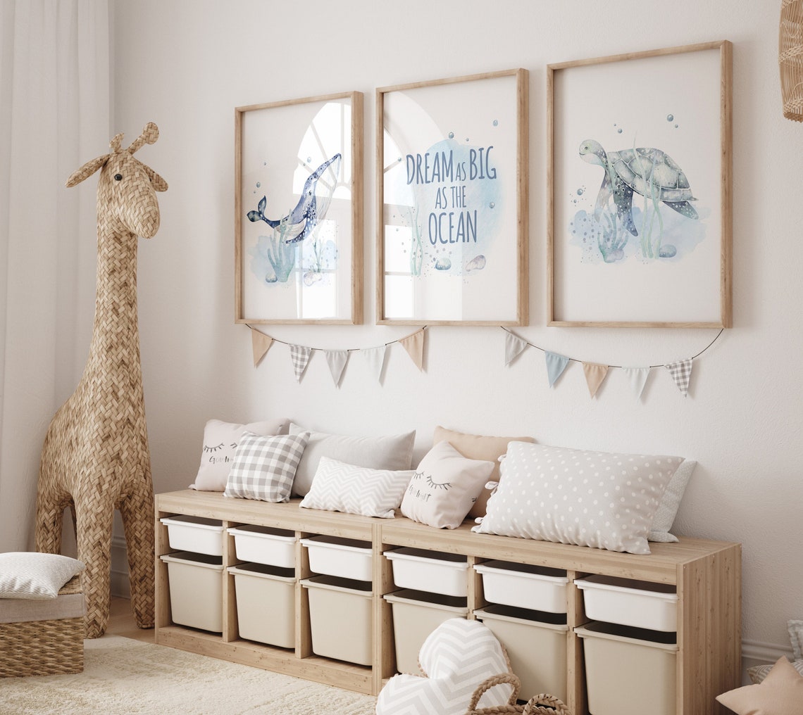 Ocean Themed Nursery Sea Nursery Decor Nautical Nursery Etsy