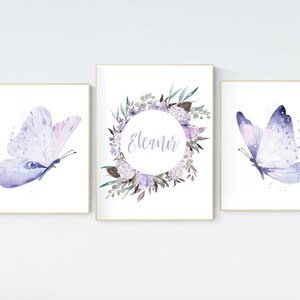 Nursery decor girl butterfly, nursery decor purple, nursery decor girl lilac, Butterfly Nursery Art, Girl Nursery Art, Butterfly Wall Art