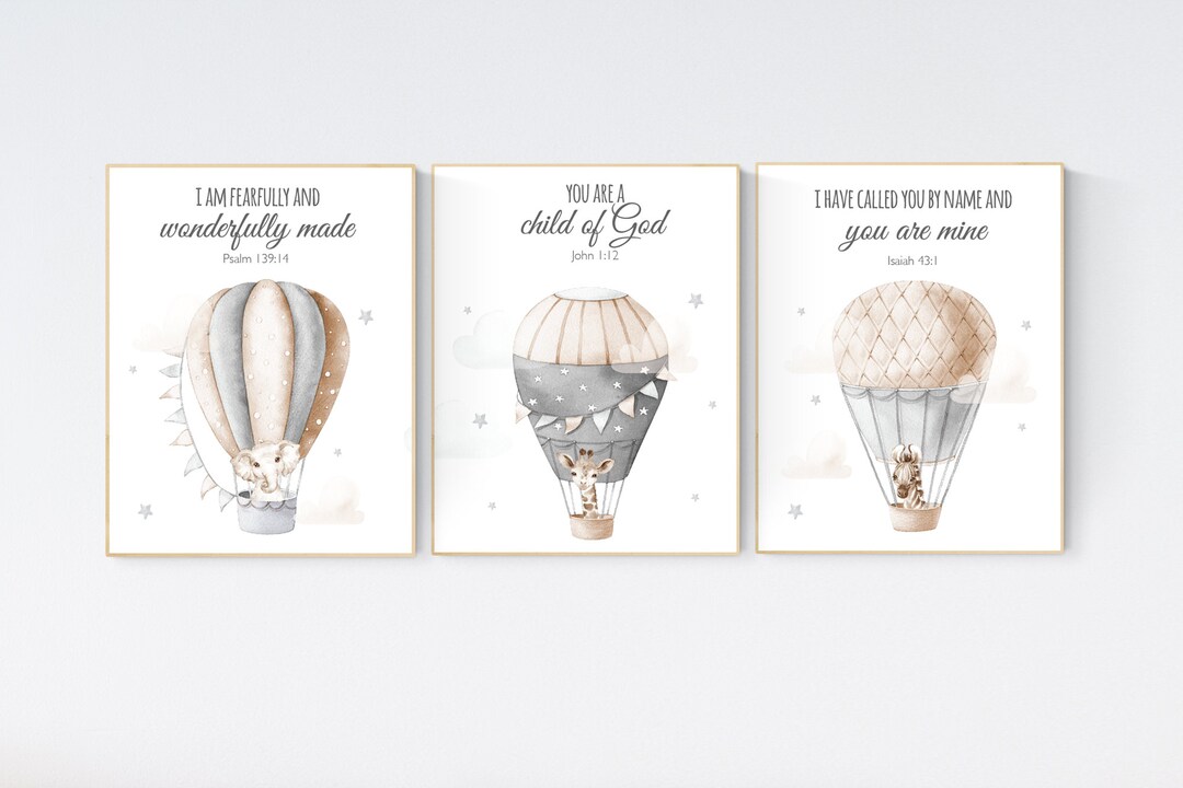 Hot Air Balloon Nursery Print: Neutral Baby Room Decor - Etsy