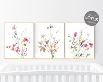 Wildflower Nursery Print: Boho Floral Wall Art