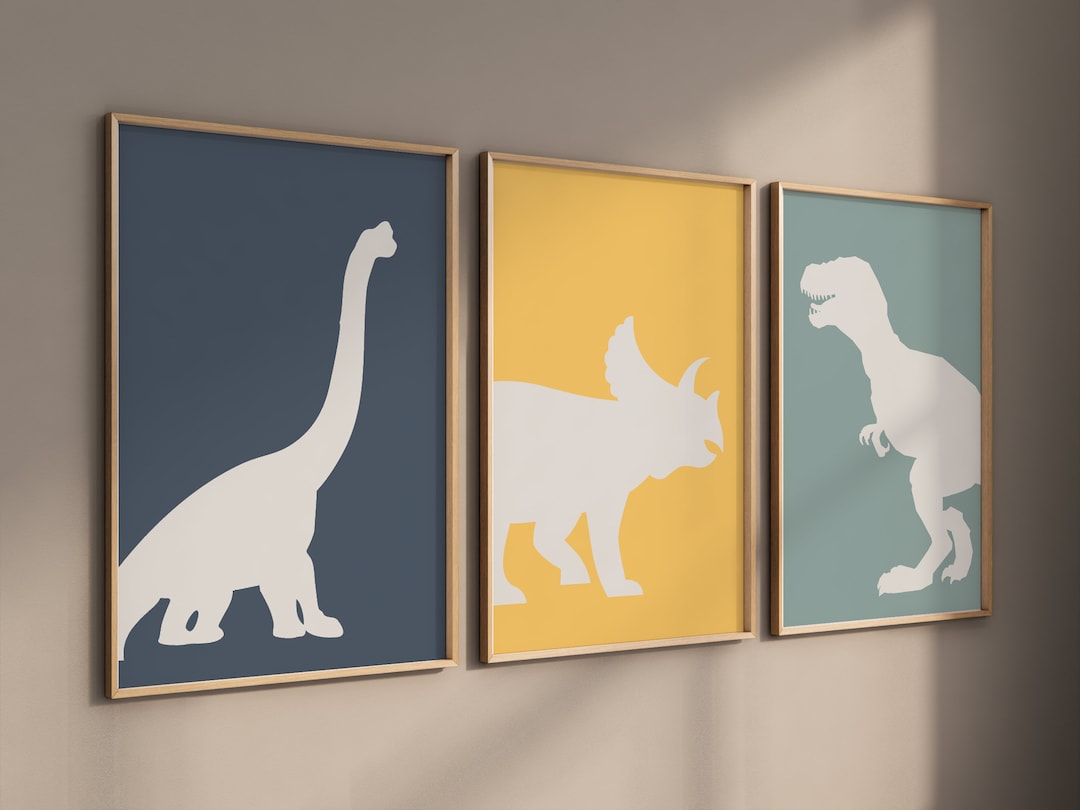 dinosaur-prints-for-boys-room-t-rex-print-triceratops-print-etsy