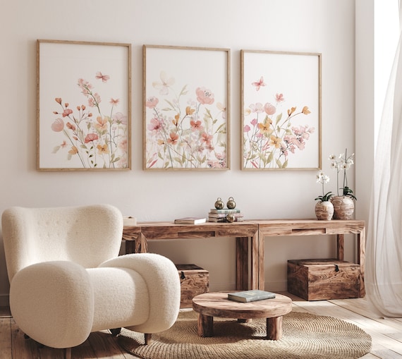 Wildflower Nursery, Boho prints, Botanical Prints, girl nursery decor, floral nursery, blush pink, flower nursery, home decor