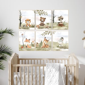 Woodland nursery decor, animals prints, woodland themed nursery, nursery art woodland, nursery prints gender neutral, woodland nursery ideas