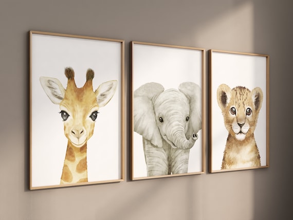Safari Nursery Prints, Safari Nursery Decor, Safari Nursery Wall Art, safari animals, safari Baby Animal Prints for Nursery, gender neutral