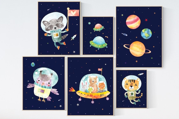 Space nursery print, nursery decor space, Space nursery, nursery decor boy, moon and back, outer space, nursery wall art space, animals