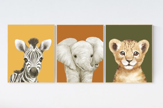 Animal Prints, Animal Nursery wall art, safari animals, Sage Green Nursery Art, animal Nursery Decor, gender neutral nursery, baby room