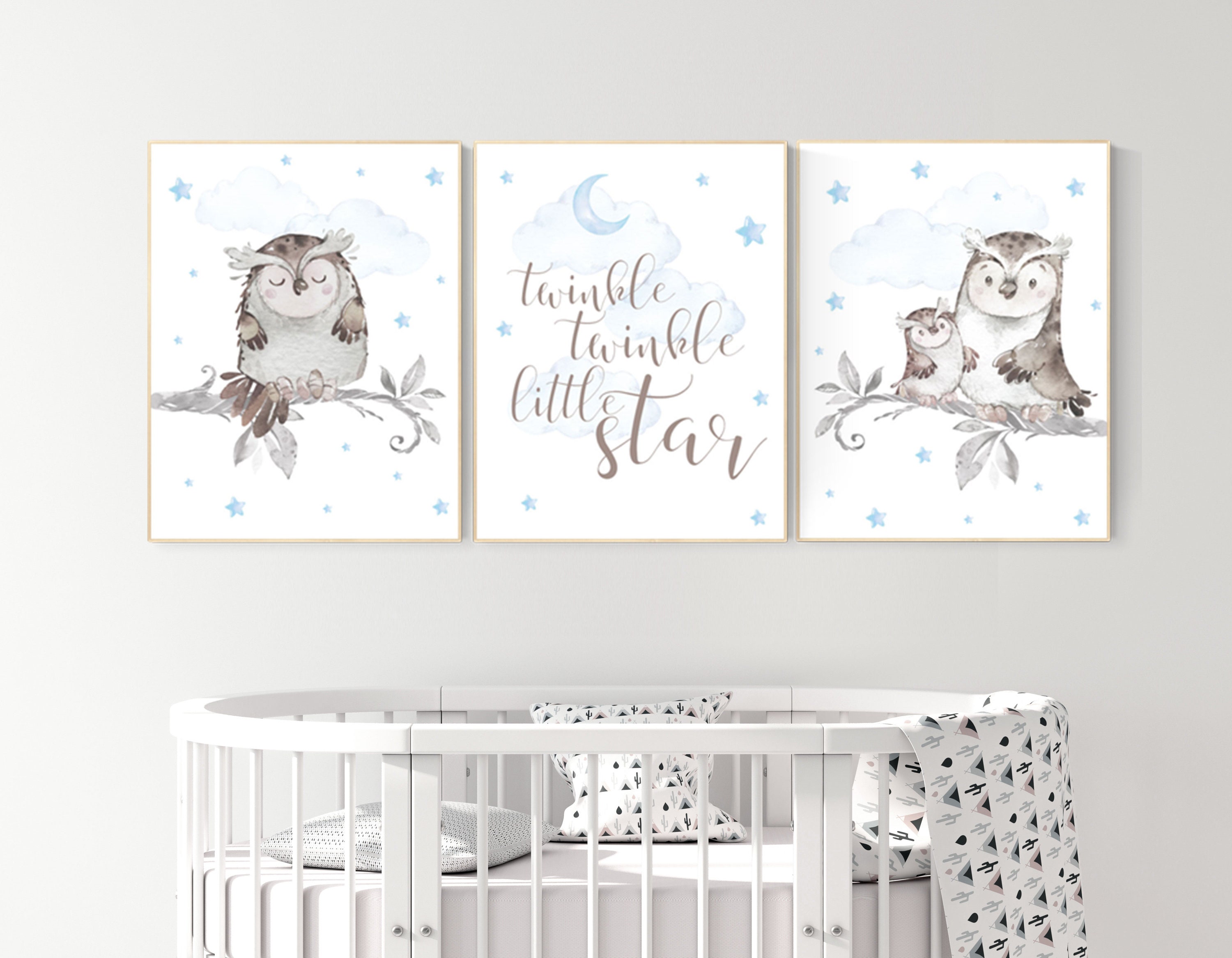 Nursery Decor Boy Owls Owl Nursery Nursery Wall Art Boy