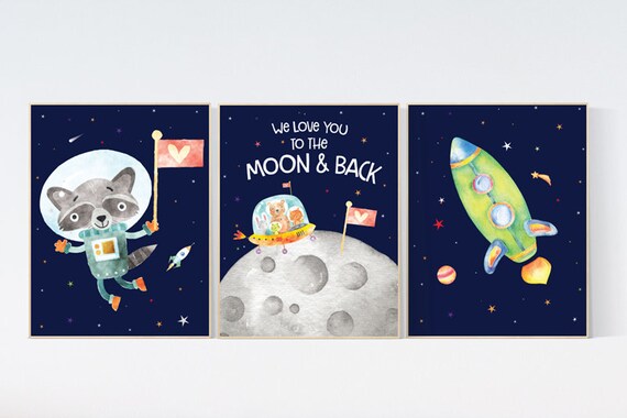 Space wall art nursery, Nursery decor boy space, Space wall art, animal prints, gender neutral, space nursery theme, outer space nursery art