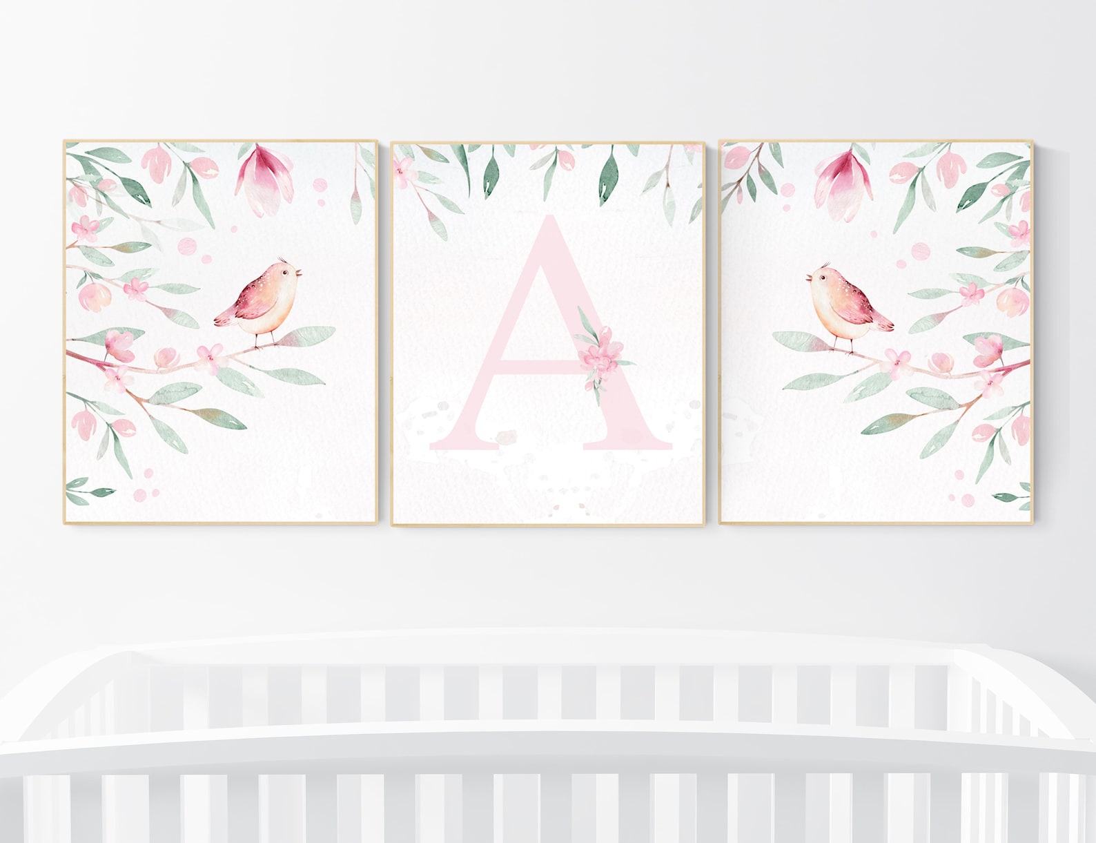 Baby Girl Wall Decor Girl Nursery Decor Bird Nursery Wall Etsy