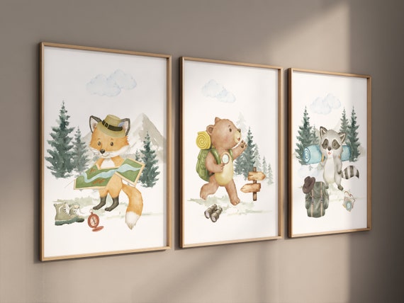 Camp Prints, Adventure Nursery Decor, Travel nursery print, Explore nursery wall art, Baby boy nursery, Adventure Set of 3 prints,