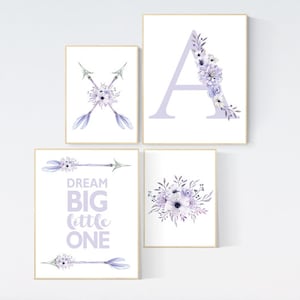 Nursery decor girl boho, purple nursery, nursery decor girl flower, nursery wall art, lilac nursery, lavender, girl nursery wall decor