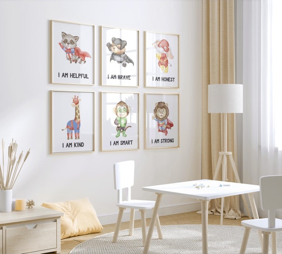 Superhero nursery art, Superhero Prints, Superhero Nursery Prints, Boys Wall Art, Superhero Animals, Heroes Decor, Boys Bedroom
